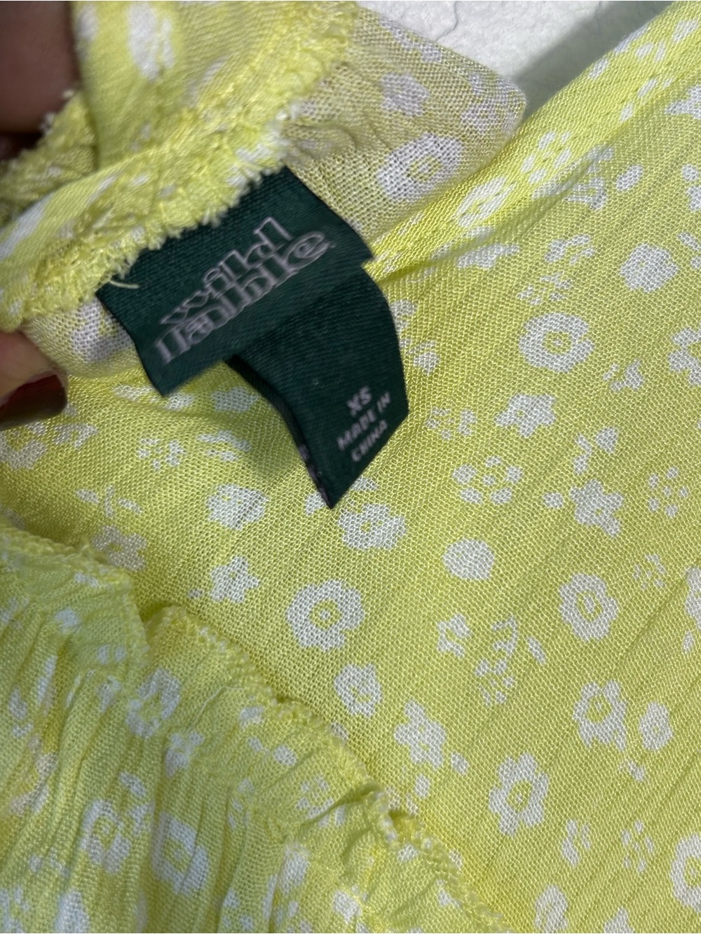 Wild Fable Yellow Floral Mini Dress XS Halter Babydoll Tiered Ruffle Boho Rayon - Picture 5 of 6